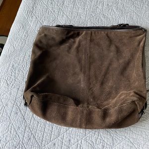Brown Suede Italian Leather Purse